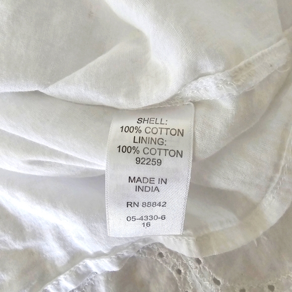 Ellos white eyelet dress size 16 off shoulder shift style lined summer spring - Picture 9 of 9